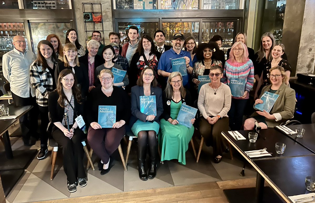 Greetings from our amazing @AutismAdulthood Editorial Board and special guests! If you are at #INSAR2024 / #autismINSAR come find us (wearing blue “Ask me about Autism in Adulthood” buttons). Help our journal continue to grow (and disrupt business as usual in #autism research).