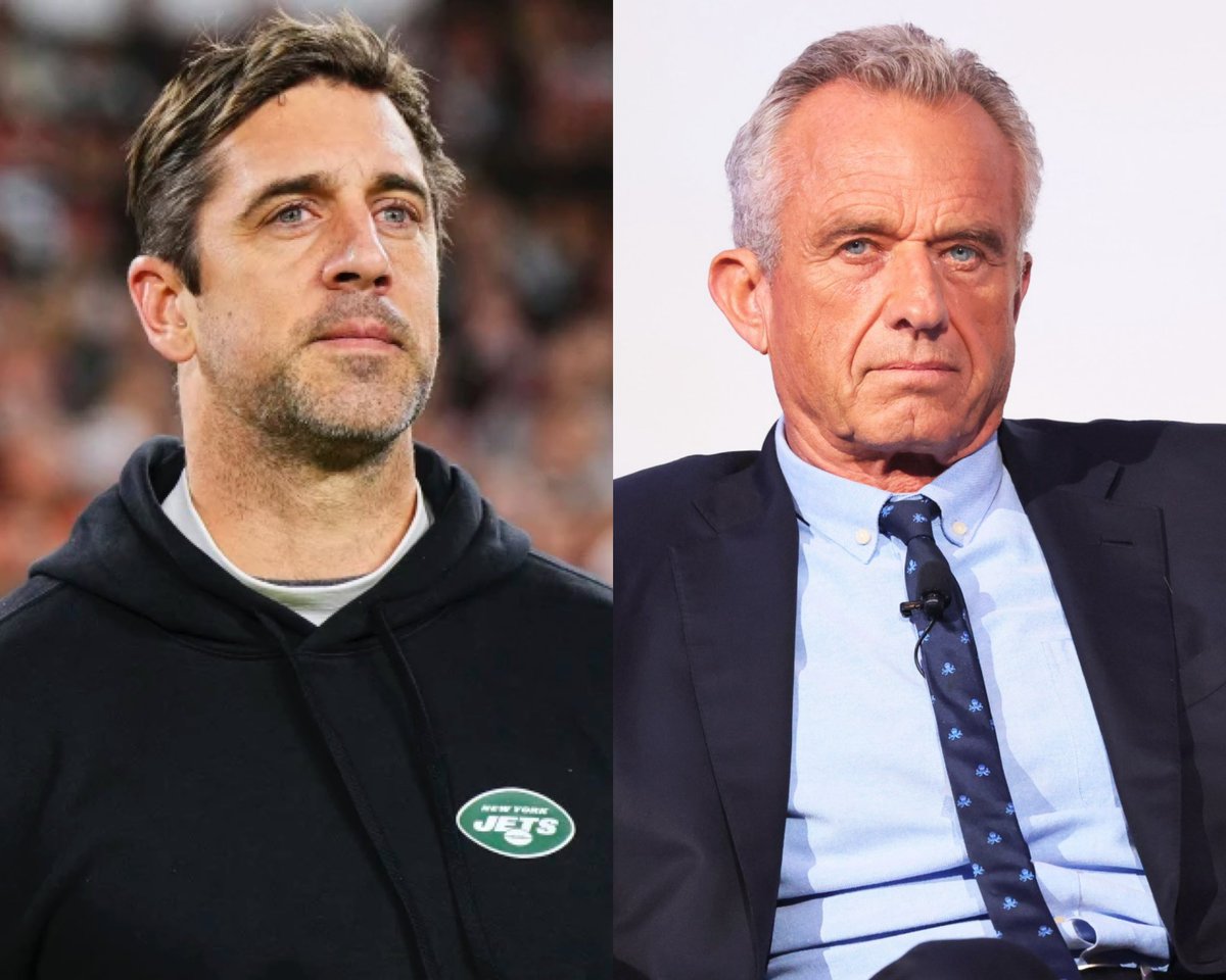 𝗧𝗥𝗘𝗡𝗗𝗜𝗡𝗚: #Jets QB Aaron Rodgers confirms that he thought about joining the RFK ticket and says he would “love to be a part of bringing America back to what she used to be.” but after his playing days are over. His response to being asked about the gig was “Are you