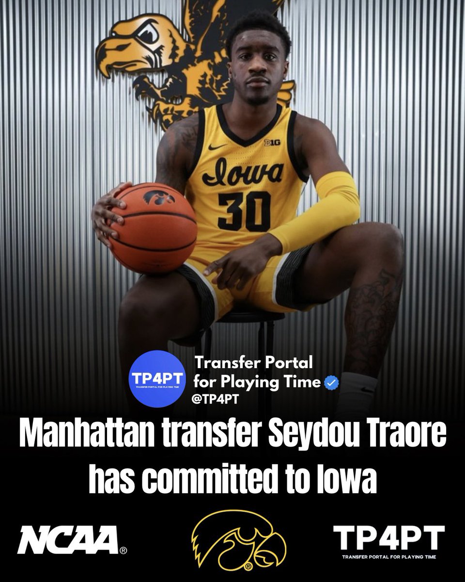 TP Commit: Manhattan transfer Seydou Traore has committed to Iowa. He averaged 11.8 points, 8.2 boards, and 2.3 assists in 28 games as a Jasper on his way to MAAC All-Freshman honors. #TP4PT #TransferPortal
