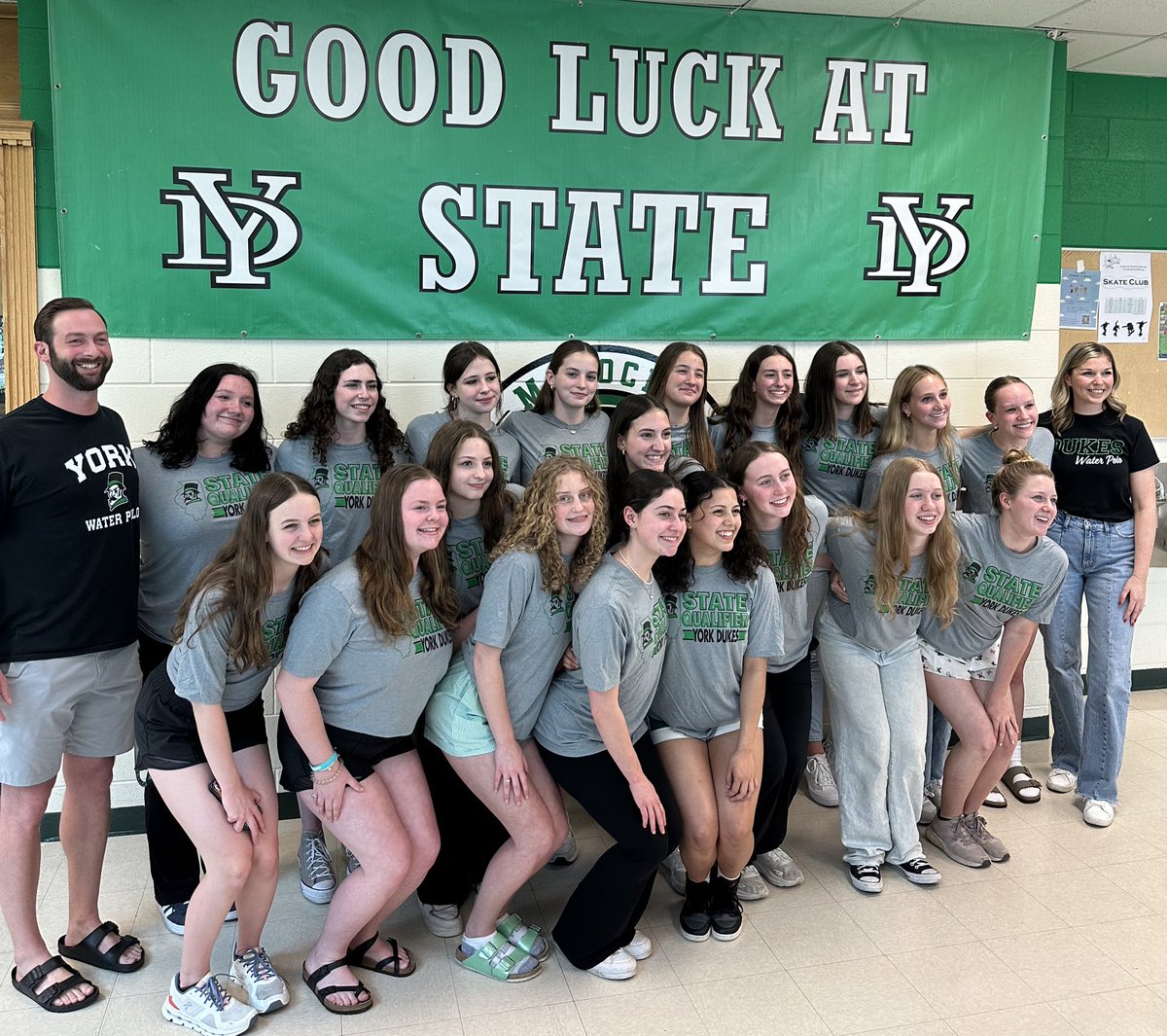 Girls’ Water Polo State Send Off Good luck at State! GO DUKES!