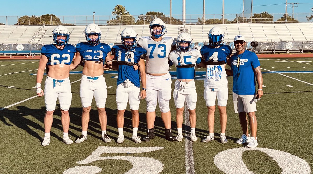 Here are the senior captains whose teammates have given each of them the task of being the face and voice of our football program. From left to right: LB- Caleb Allen,  DL- Jackson Slaughter, OLB- Mason Sindelar, LT- Connor Vu, WR- Jaxson Lee, Saf- Nicholas Ruffeno #Levelup