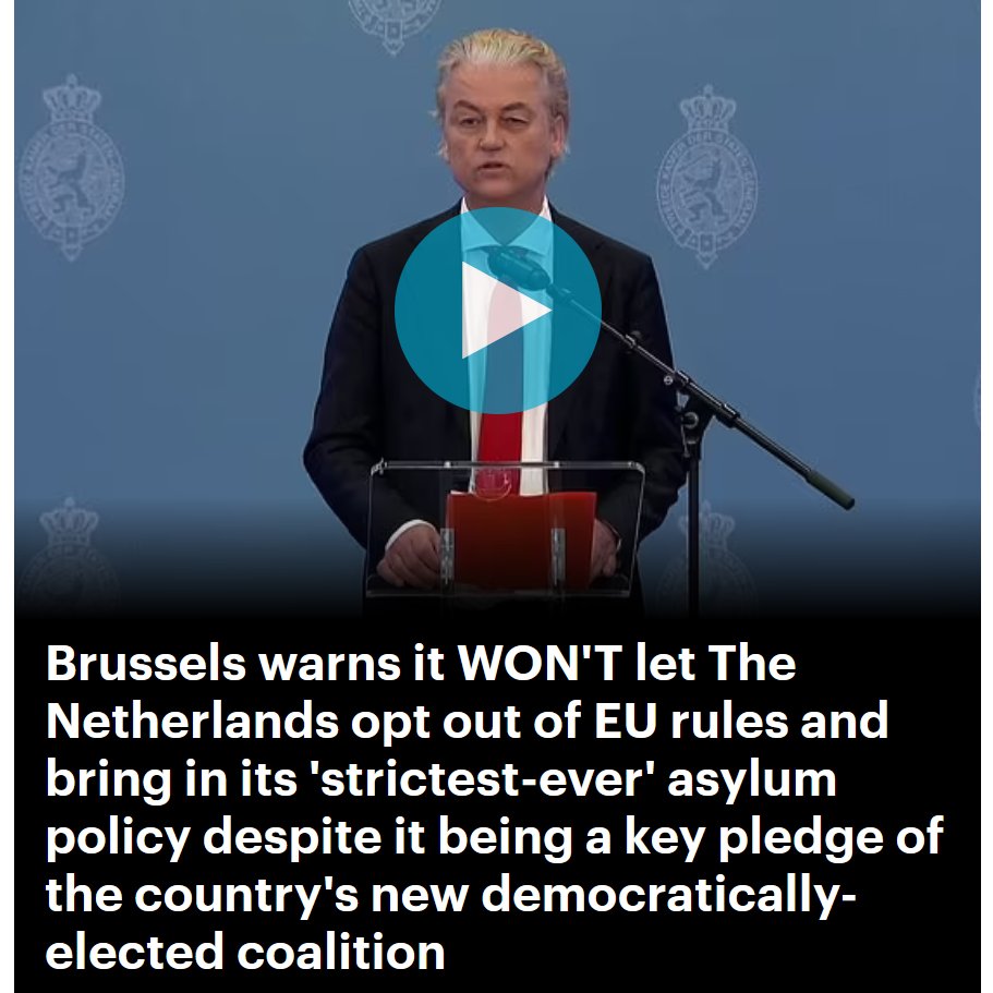 Het nieuwe kabinet zit er nog niet of #Brussel bemoeit zich al met 't coalitieakkoord:
'The #EC has warned that the Netherlands can not opt-out of EU legislation, and bring in its strictest-ever #asylum policy, despite the new government pledging to do so.

Ik zeg: #nexit!