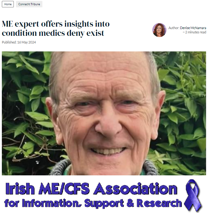 Full-page article in this week's Connacht Tribune and City Tribune

Unfortunately only a small part is available for free online:
connachttribune.ie/me-expert-offe…

This article followed the press release that we sent out

#MyalgicEncephalomyelitis @ctribune
#MEcfs #CFS #PwME