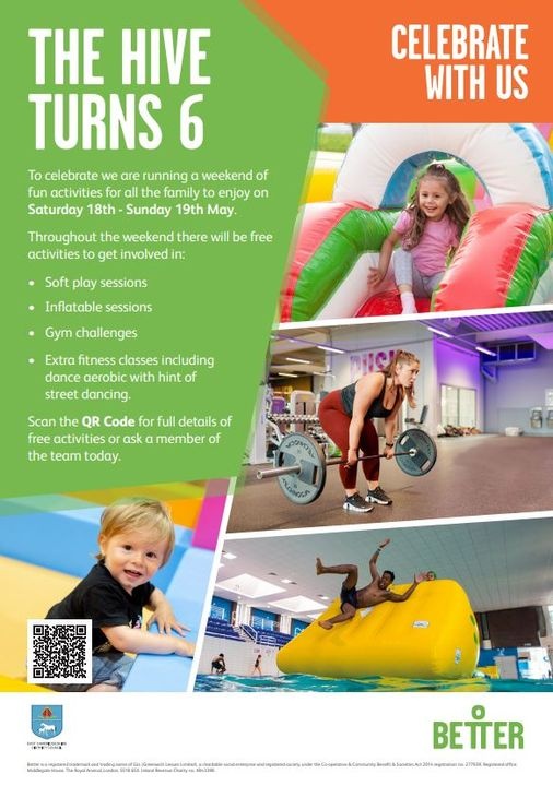 🎉 Celebrate The Hive - #LeisureCentreInEly turning 6 with a fun packed weekend of FREE activities! 📆 The Pickleball tournament is on Fri, 17 May Other activities on Sat, 18 and Sun, 19 May 🗺️ The Hive Leisure Centre, 15 Downham Rd, #Ely CB6 2FE 🌐lght.ly/07m5i40