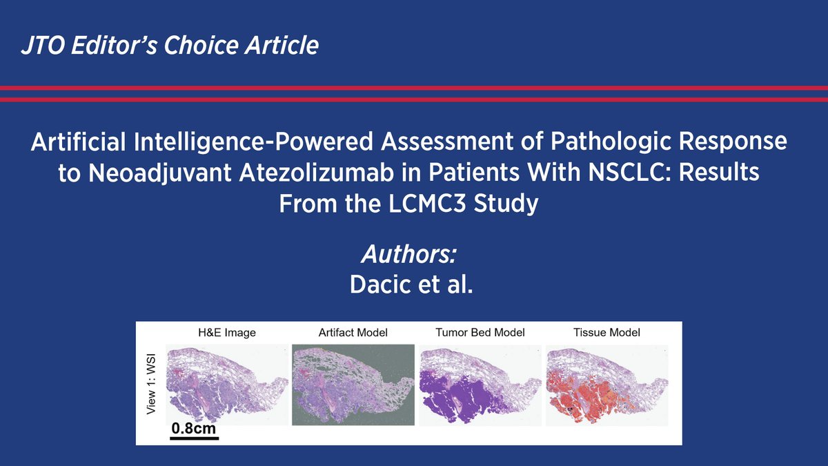 LCMC3 evaluated neoadjuvant atezolizumab in pts w/resectable #NSCLC & reported a 20% major PathR rate. The dev of AI-powered approaches in clinical settings may aid pathologists in clinical operations to support improved pt care & long-term outcomes. bit.ly/4akxjos #LCSM