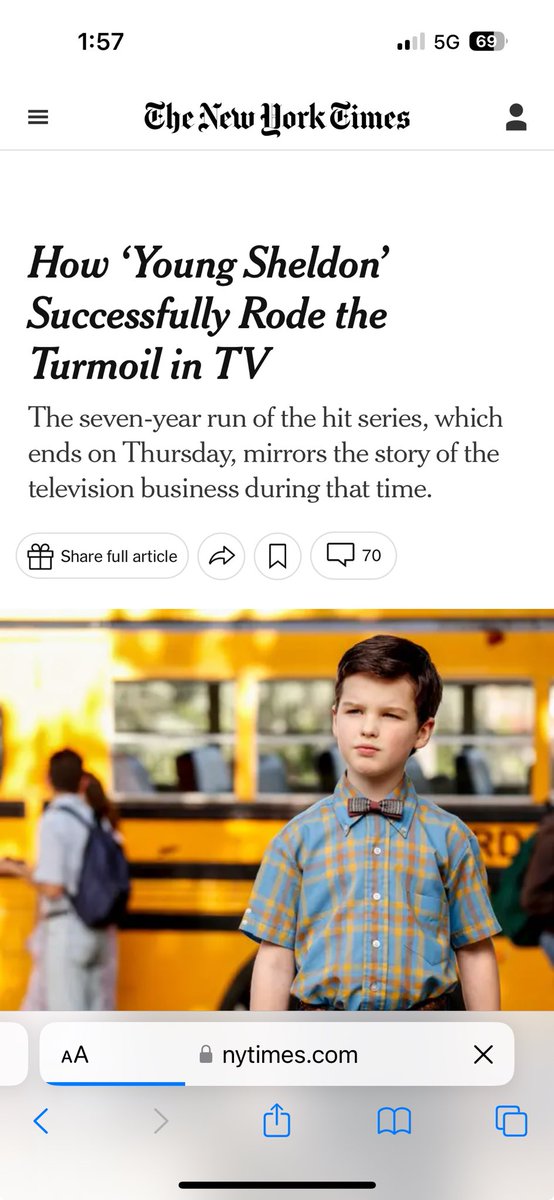 I am told below that “Young Sheldon” was a hit series. I can confidently say I don’t know one human being who’s ever watched it, or would ever watch it. A “hit series” sure means something different today than it used to.