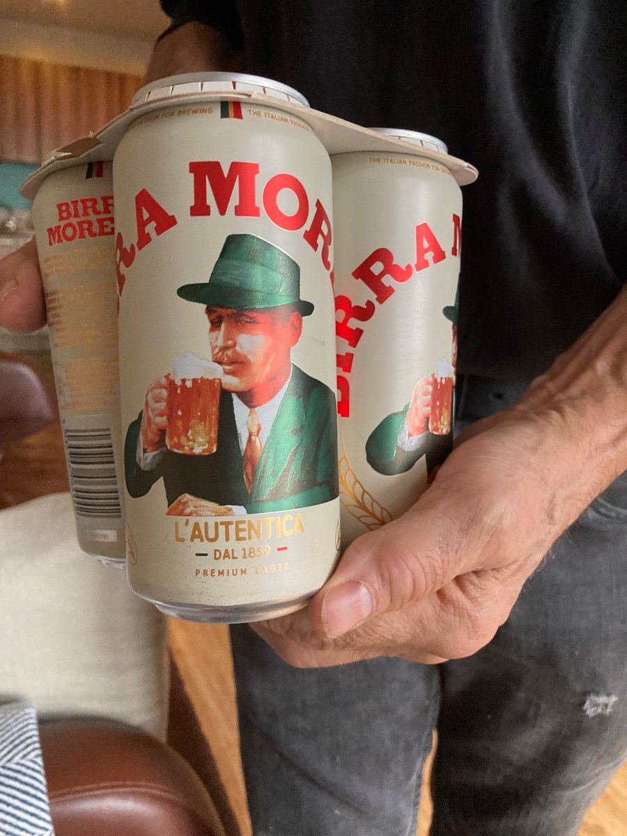 I told my husband from afar, this looks like some kinda Dick Tracy beer. 😂 Moretti, he replied. Hmmkay.