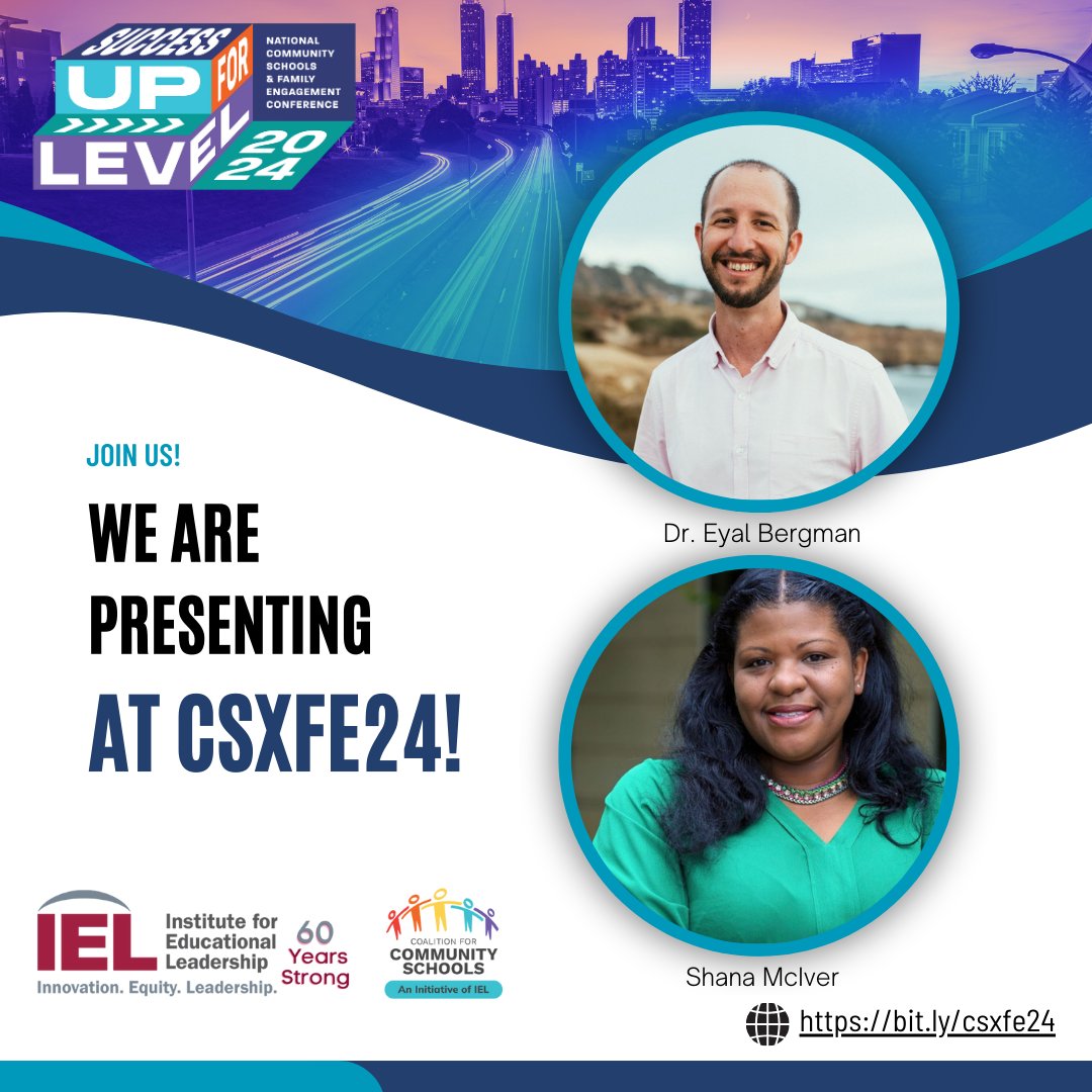 In two weeks, @bealearninghero's @eyalbergman and @MciverS44 are presenting at @IELconnects National Community Schools and Family Engagement Conference. Reserve your spot at #CSxFE24 now: bit.ly/csxfe24 #CSxFE24 #CommunitySchools #Engagement