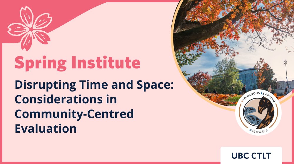 Dream beyond the boundaries of institutional concepts by exploring the ways in which timelines impact community-centered evaluation processes with members of the CTLT Indigenous Initiatives team. June 5 | 9 am – 10:30 am | In-person Register bit.ly/3UVlW27