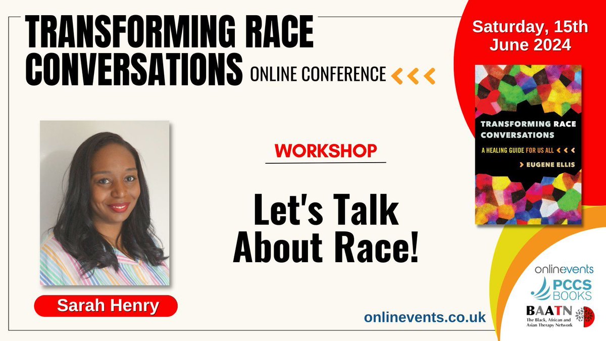 WORKSHOP Let's Talk About Race! - Sarah Henry Find out more about the full-day conference here buff.ly/4bFegX1 * Your ticket includes access to recordings * CPD Certificate Included.