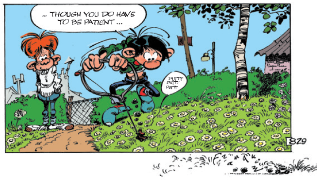 CinebookLtd's tweet photo. You've read the gag in our latest "Gomer Goof" title, "Goof-off at Gomer Corral". Well, David Foutimasseur went ahead and made a working mini-lawnmower. Aunt Hortense's daisies are safe - and André Franquin would be proud!
#foutimasseur #gomergoof #lagaffe https://t.co/XAUTsYZ7tN