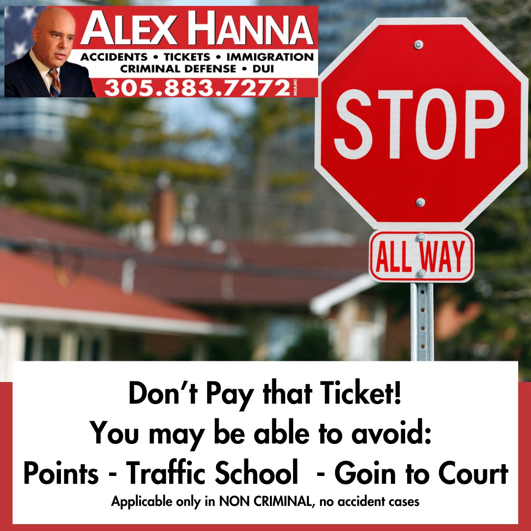 #AlexHannaMiami #AlexHannaLaw #AlexHanna  #TrafficTickets   #FREEConsultation #ConsultaGRATIS #MiamiTicket #FloridaTicket  #MiamiFREEConsultation  #Miami  #Tickets