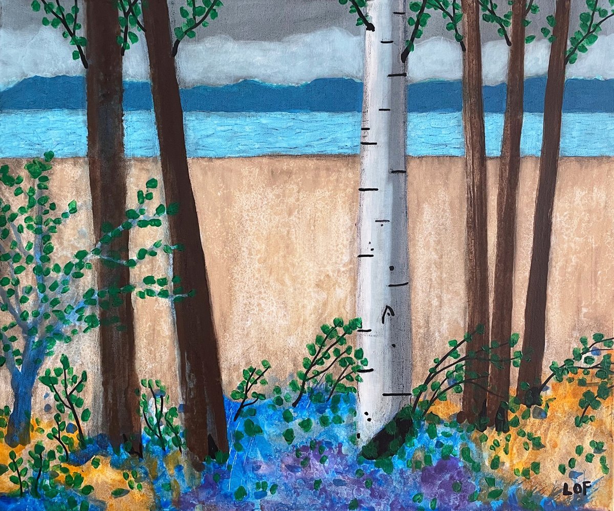 'Trees and a Lake Up North' 20 x 24 in. / acrylic / painting / art / LOF