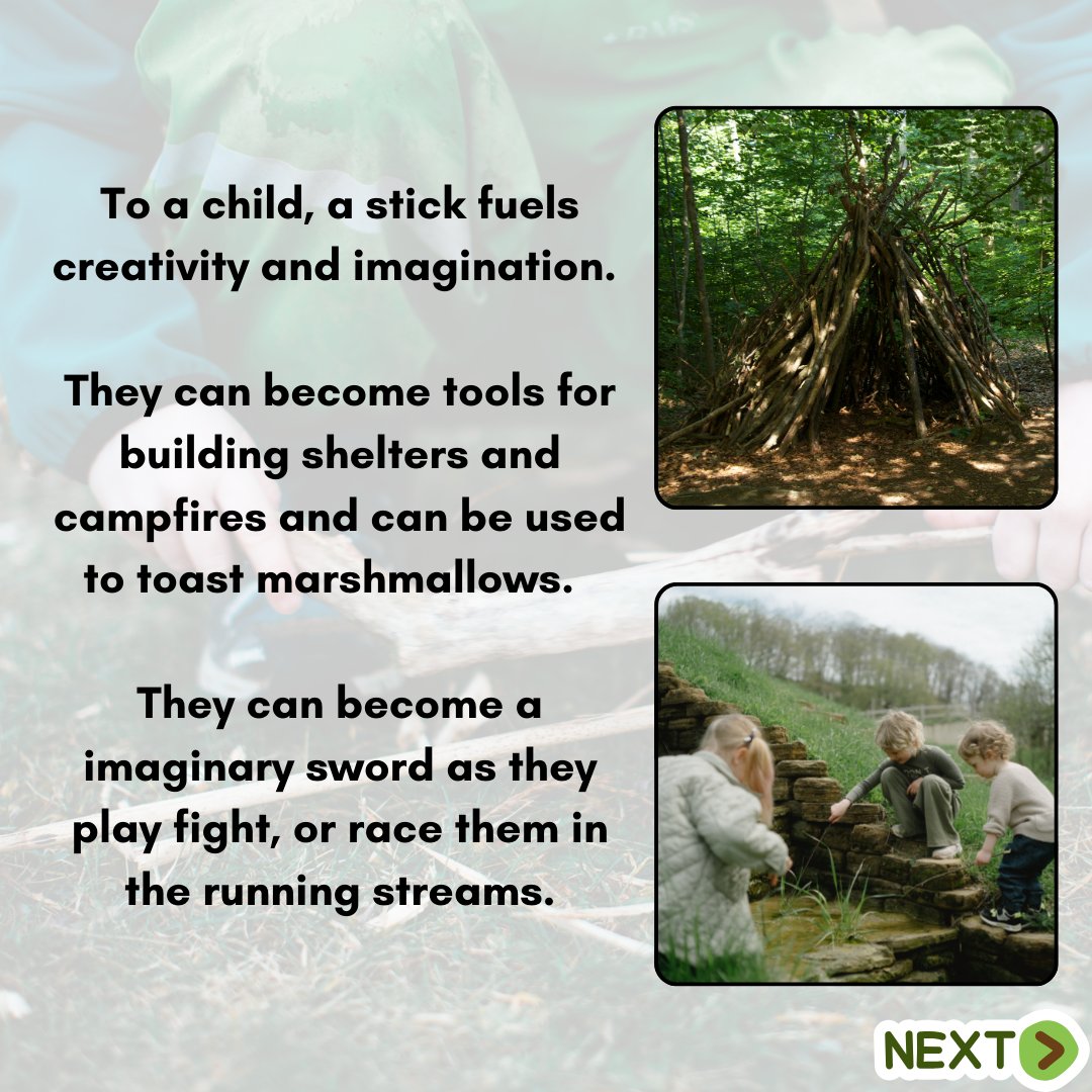 outdoorteacher's tweet image. Items of play and creativity don&apos;t have to be expensive, sometimes they can be completely free and found out in the woods!

Tell us in the comments what your favourite activities to do with a stick are.

#OutdoorPlay #NatureFun#ImaginationStation #ChildhoodUnplugged