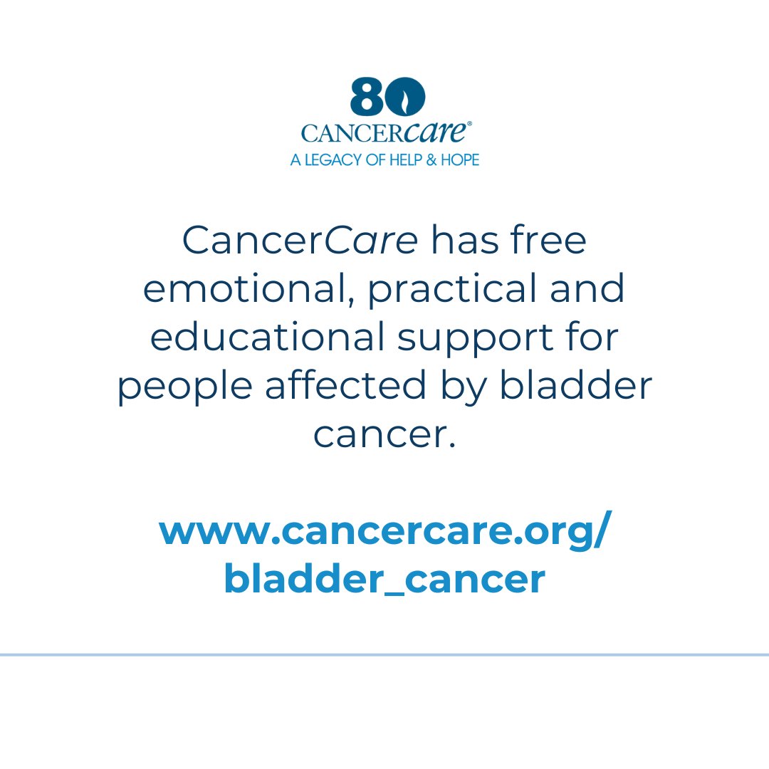 @CancerCare has free emotional and practical support services, treatment information and additional resources for people diagnosed with #BladderCancer and their loved ones. Learn more here: loom.ly/PG2INhA #BladderCancerAwarenessMonth