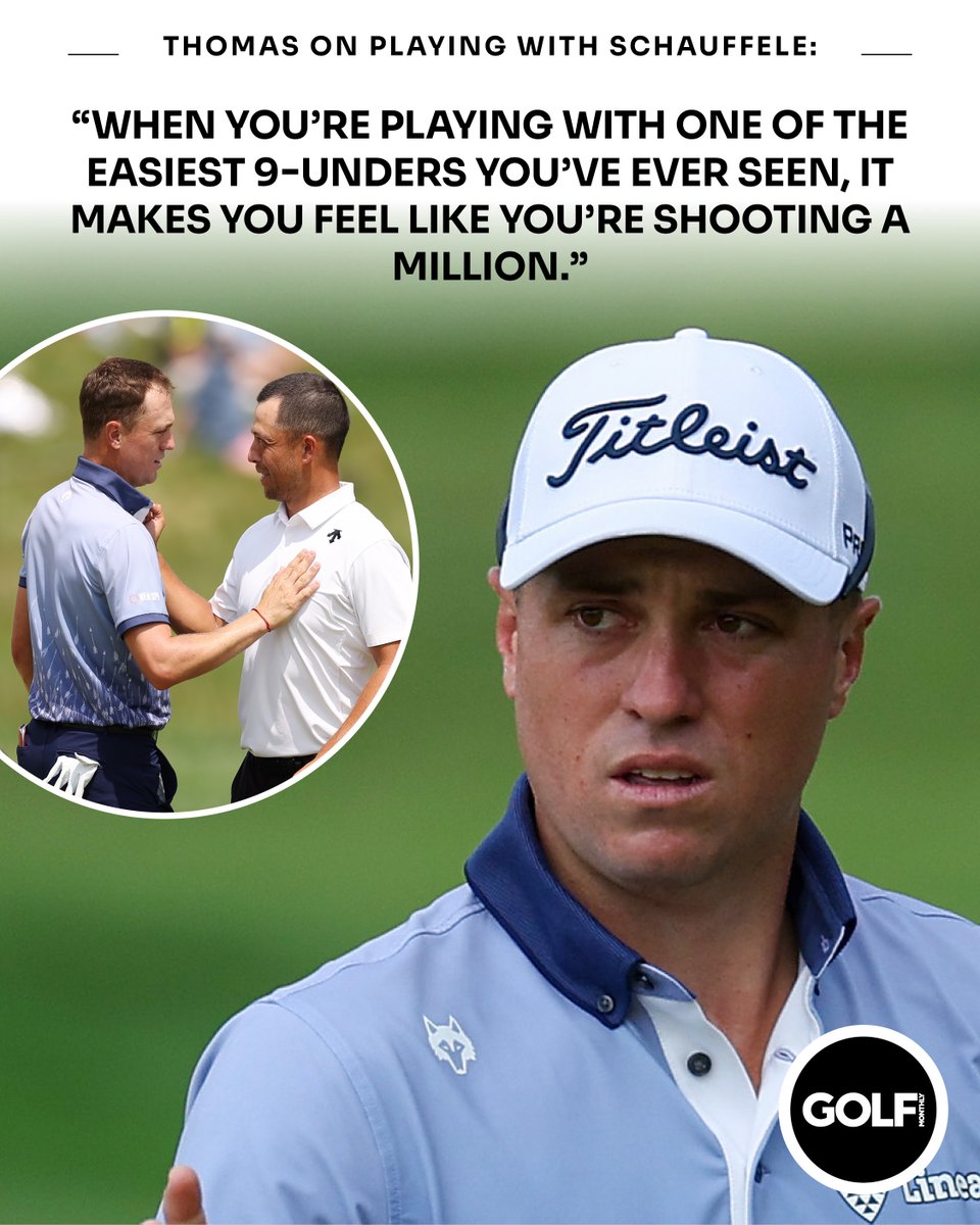 Justin Thomas said it felt like he shot 'a million' today after playing with Xander Schauffele (he shot a two-under 69) 😅