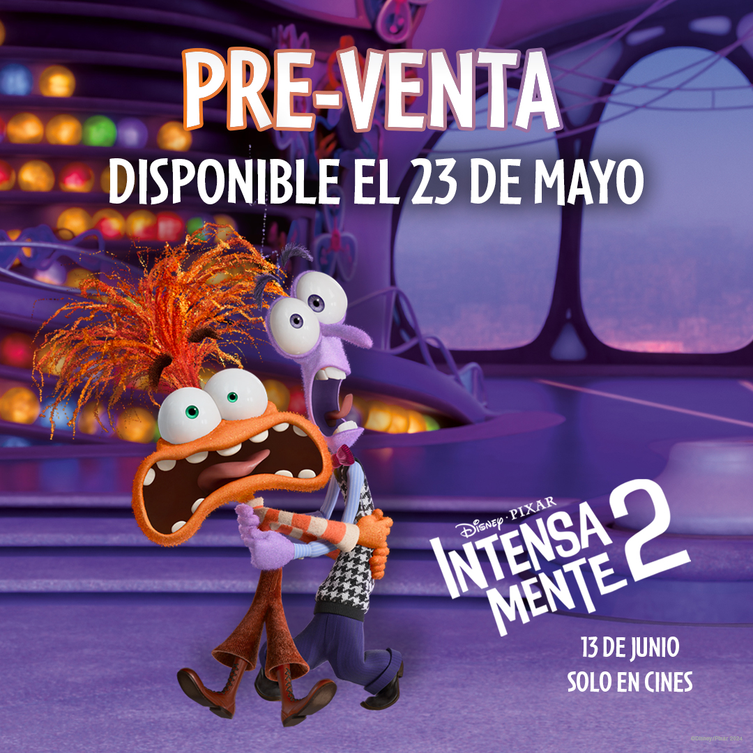 ¡Cada vez falta menos! La preventa para #Intensamente2 🤩 llega el 23 de mayo 🍿