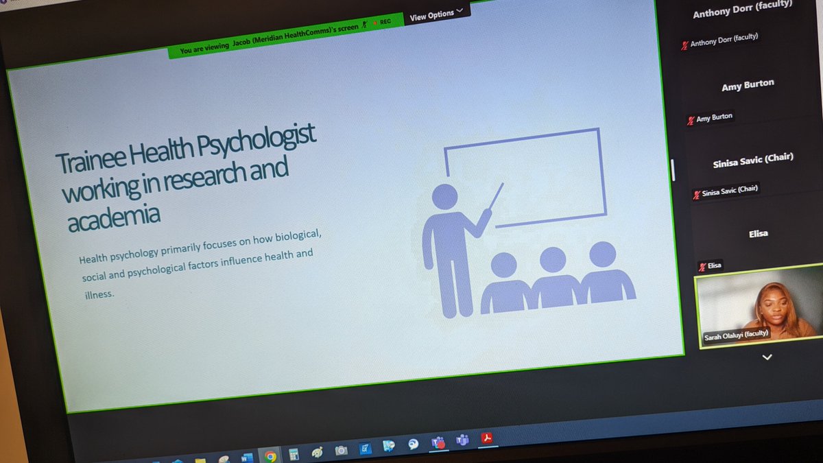 Another #proudsupervisor moment. My @HAE_UK funded @StaffsPsych  #healthpsychology #professionaldoctorate student @saraholaluyi talking to experts in HAE about her work and training at 'The HAE journey: UK experts insights and solutions' webinar