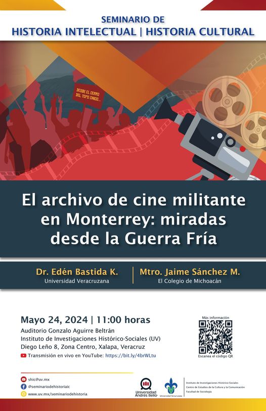 Próxima sesión del Seminario de Historia intelectual / Historia cultural. Conversación con los investigadores Edén Bastida y Jaime Sánchez sobre el archivo militante de Monterrey. 📆Viernes 24 de mayo a las 11:00 horas 📌Instituto de Investigaciones Histórico-Sociales, U.V.