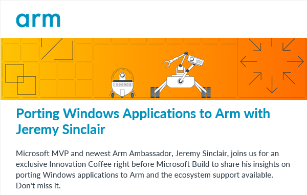 ☕ Coffee break before #MSBuild: Port @Windows applications to ARM with @sinclairinat0r: 📽️ Watch now: youtube.com/watch?v=c1Kyv-…