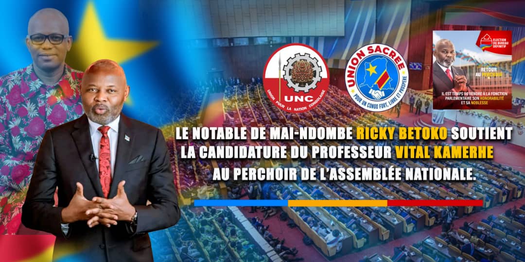 #RDC Soutien sans atermoiement à l'honorable Professeur @VitalKamerhe1 pour le perchoir de l'Assemblée Nationale. Vivement l'honorabilité et la noblesse de la fonction parlementaire en 🇨🇩!