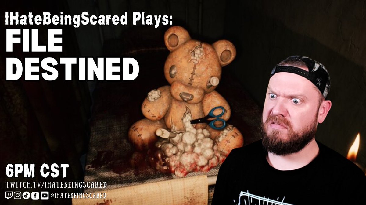 Thursdays are for solo horror, and today I’ll be playing <a href="/FileDestined/">File Destined - Play on Steam!</a> by Metavision Studios! 6pm Central, you’ll be screaming with laughter and I’ll be genuinely screaming. 

#filedestined #horrorgamer #gaymer #smallstreamer #indiehorror
