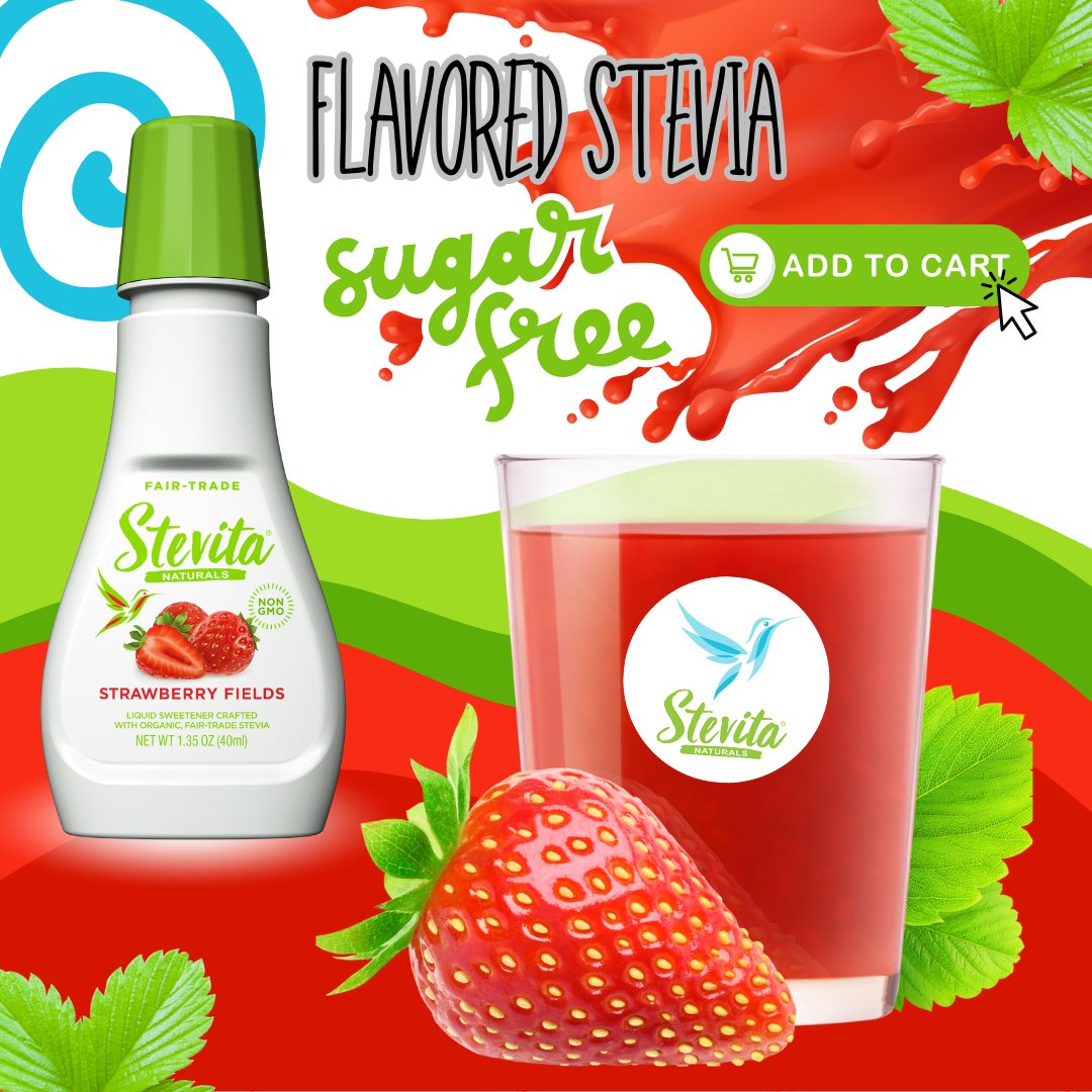 Our #Strawberry #Stevia Drops add a zero-calorie berry burst to beverages and desserts without sugar, calories, or carbs. 🍓🍓🍓

🛒Pick Up A Bottle: stevitanaturals.com/products/organ…

#keto #sugarfree #diabetic  #summer