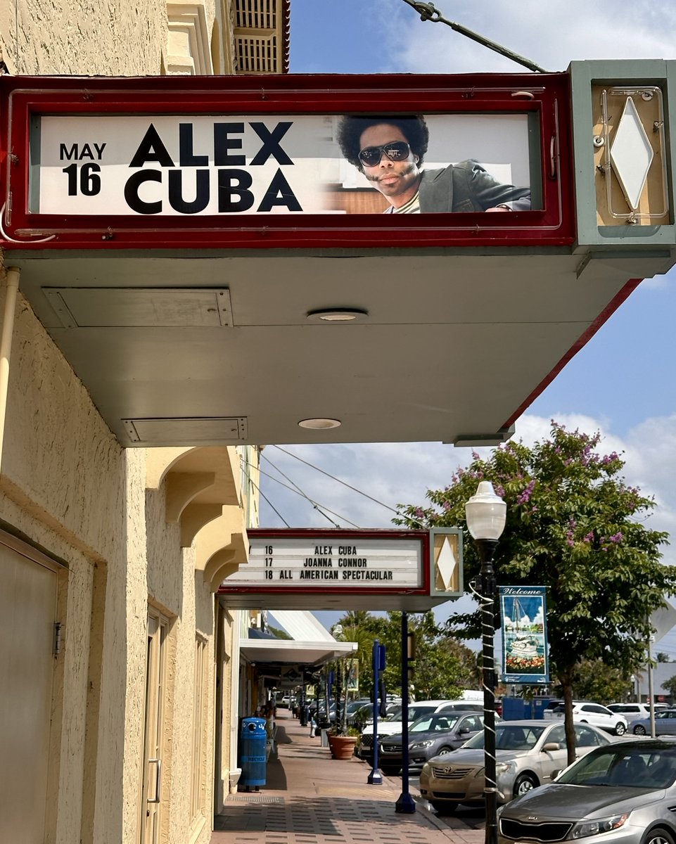 Alex Cuba is live TONIGHT at The Lyric Theatre here in Downtown Stuart! This is a show you won't want to miss! Tickets are available at our box office and at: lyrictheatre.com/show/10921-ale…