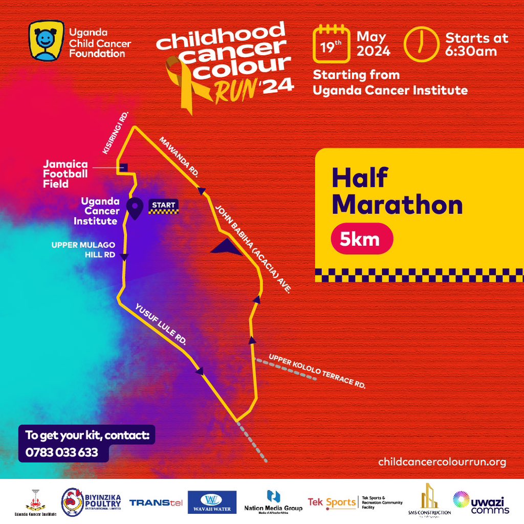 Know your routes for the #ChildhoodCancerColourRun happening this Sunday