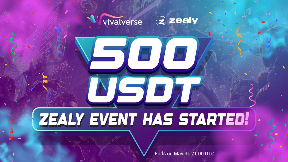 🏆500 USDT | Vivalverse Zealy event is now live! 🏁Ends on May 31st at 21:00 UTC ➡️Join now! zealy.io/cw/vivalverse/…