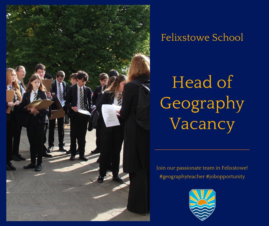 We are looking to appoint an excellent Head of Geography to our lovely and talented humanities team.

Apply here

unitysp-careers.co.uk/job-search/job…

Visits to the school most welcome.