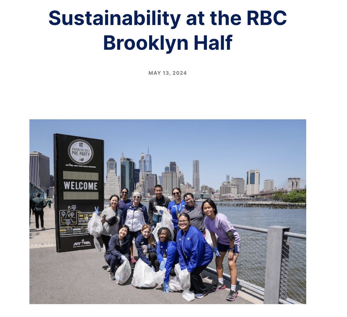 🎽 The RBC Brooklyn Half Marathon is going green this weekend with a plogging event on 17 May + recycled medals, clothing donations, waste sorting/diversion and more for race day 📰 Read more: nyrr.org/run/photos-and… #sportpositive #greensports #sportsforclimateaction