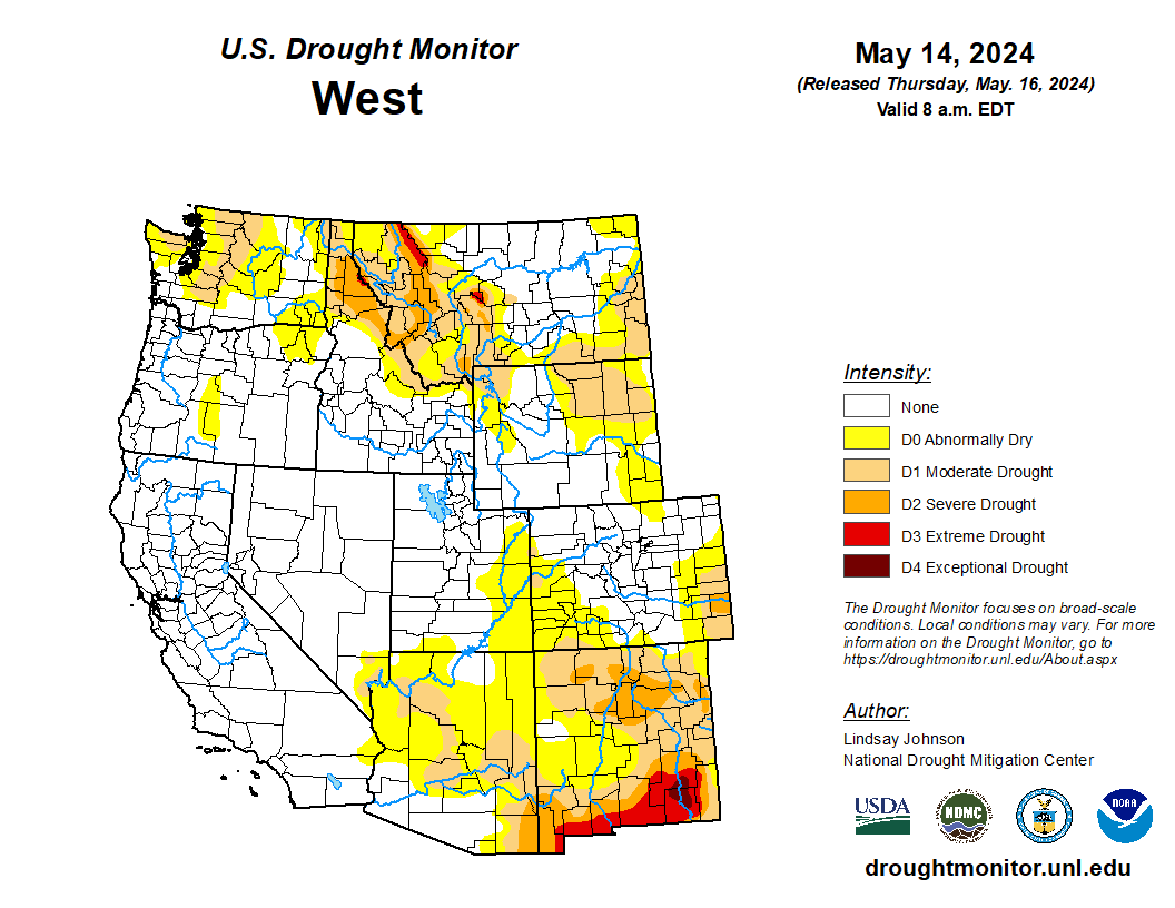 🥵 Areas in northern CA, the PNW, and northeastern MT experienced temperatures 6 to 8 degrees above normal. OR saw widespread improvements in part due to improved streamflow and soil moisture. drought.gov #DroughtMonitor