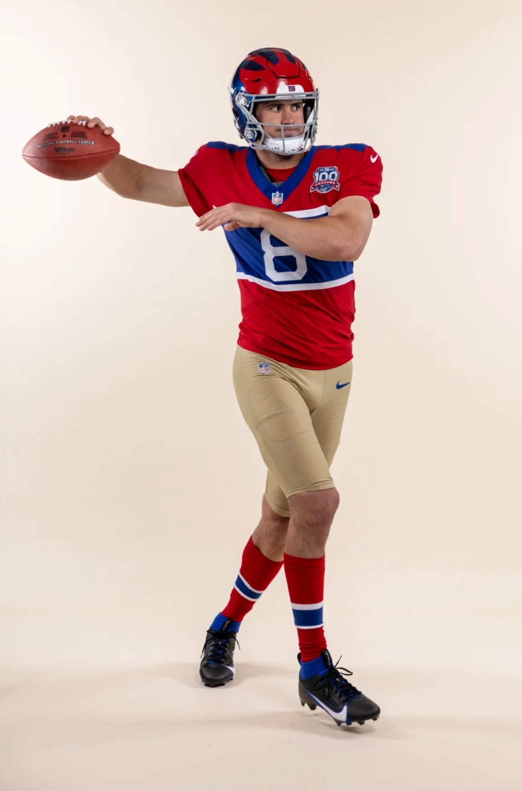 Men Old School American Football Uniforms Giants Unveil 'Century