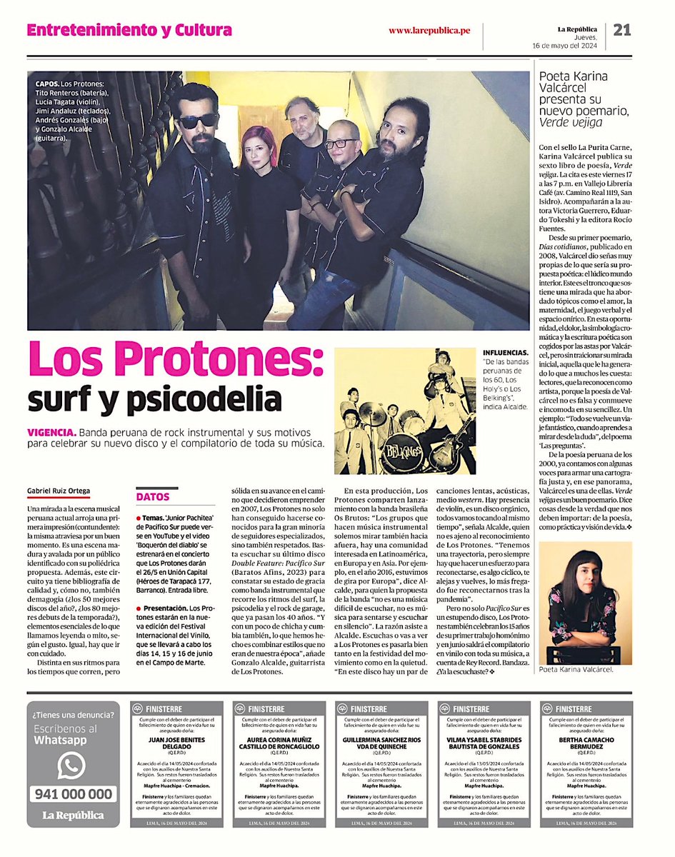 Los Protones (@losprotones) on Twitter photo Excelente nota hoy en <a href="/larepublica_pe/">La República</a> sobre nuestro último lanzamiento en CD con Os Brutus de Brasil (vía Baratos Afins), nuestro próximo compilatorio en vinilo vía Rey Record, y sobre la trayectoria de la banda! Excelente nota hoy en <a href="/larepublica_pe/">La República</a> sobre nuestro último lanzamiento en CD con Os Brutus de Brasil (vía Baratos Afins), nuestro próximo compilatorio en vinilo vía Rey Record, y sobre la trayectoria de la banda!