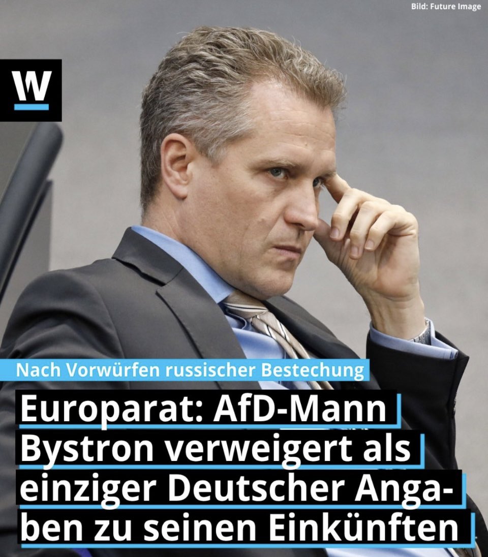 Es vergeht kein Tag mehr wo die @AfD nicht kriminell ist! So langsam nervt es aber auch. Und dann lügt dieser Russen Nazi @PetrBystronAfD noch in die Kamera #AFD