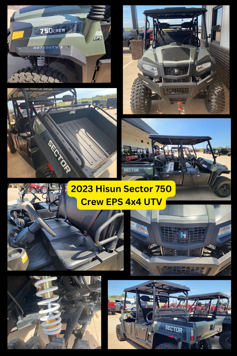 OkcMahindra's tweet image. 2023 Hisun Motors Sector 750 Crew EPS

ELECTRONIC FUEL INJECTION (EFI)
ON DEMAND 4-WHEEL DRIVE
3500 LB WINCH

405Tractor - home of the Tractor Boys
450-872-2867
6700 Industrial Blvd
Edmond, OK 73034
405tractor.com

#atvforsale #utvforsale #sidebysides #4WD #UTV #Hisun