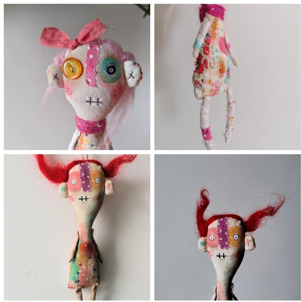 🩷❤️Pink and red cuties ❤️🩷

They are handmade art dolls designed to look wonderfully weird and perfectly imperfect.

Available on Big Cartel
littlebirdofparadise.bigcartel.com

#womaninbizhour #craftbizparty