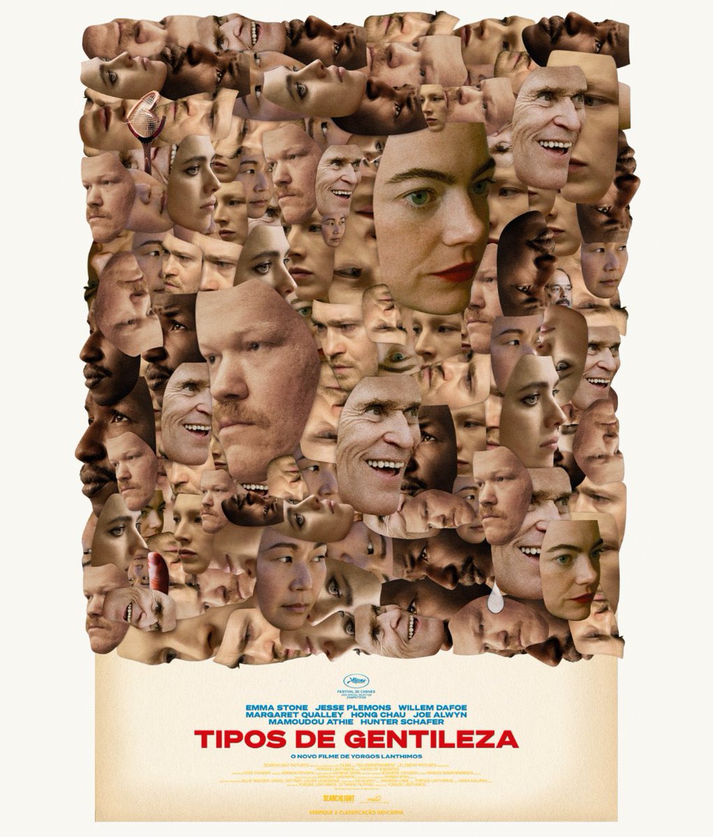 Pôster oficial de ‘Tipos de Gentileza’, novo filme de Yorgos Lanthimos para a Searchlight Pictures.