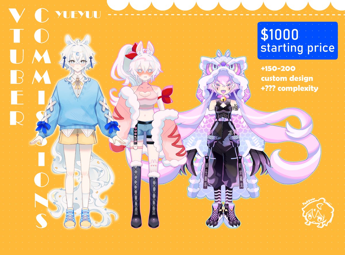 Once again my monthly ad for vtuber models 🫶! I will have a 1 week turnaround. I also have a trip,, so I promise to complete it quick! 

This is for model art only o/

🩷 RT appreciated! /// 1 slot 🩷