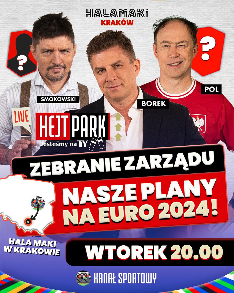 🚨 Ogłaszamy plany na Euro 2024‼️ Tym razem Zebranie Zarządu odbędzie się w Hali Maki w Krakowie! Zapraszamy was już we wtorek 21 maja! Będą z Wami @BorekMati, @Polsport i @TSmokowski ⚽️ ⏰ 20:00