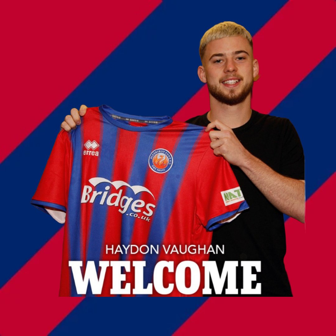 Any aldershot transfers from now on will have this red and blue background and the picture of the player