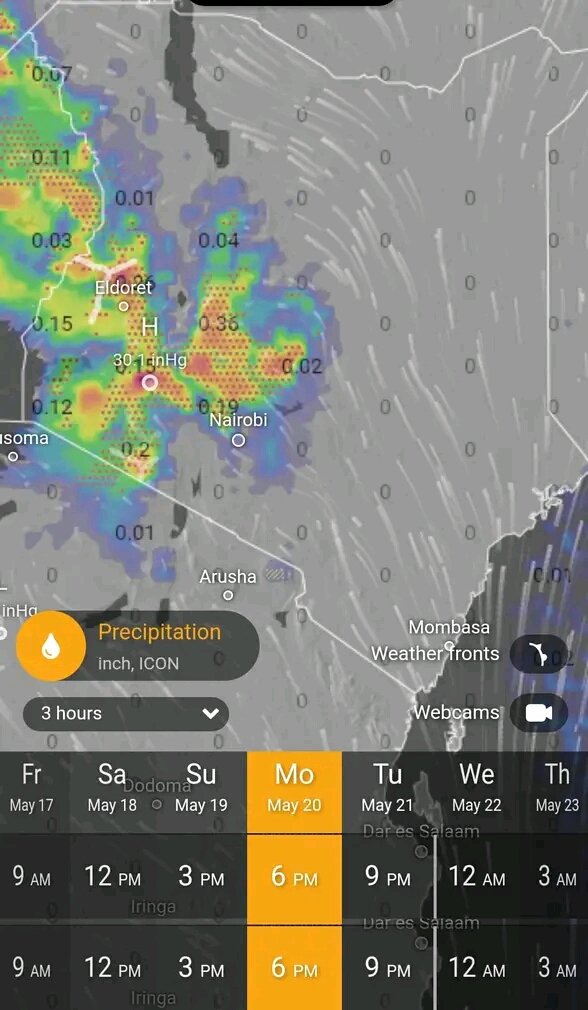 Moderate rains expected to continue falling in Nairobi, Rift Valley & Western Kenya over the weekend. Then heavy rains on Monday next week. Plan ahead, dress accordingly and drive with caution. @Ma3Route @RSAIKenya @BrianOdamah @roadsensekenya