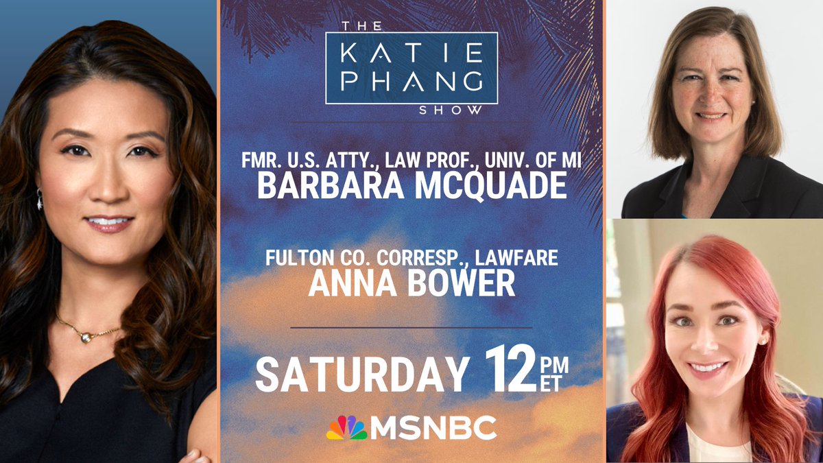 Trump's historic criminal trial is evolving at high speeds. @BarbMcQuade and @AnnaBower join Katie Phang with the latest on the NY election interference trial. Can't miss it! @MSNBC