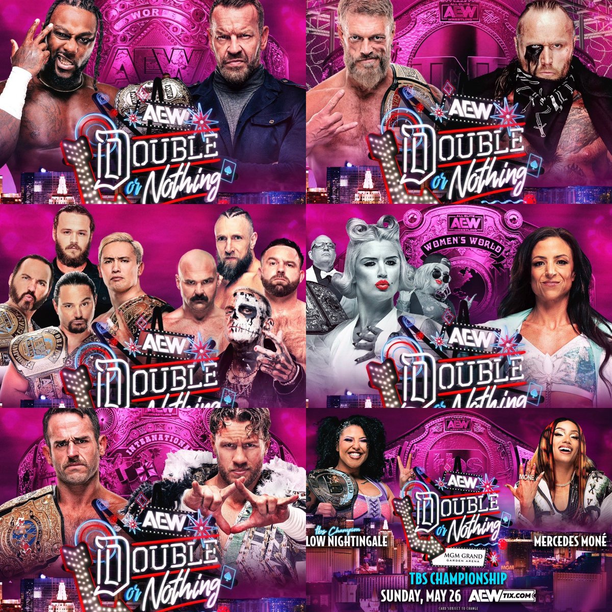 AEW Double Or Nothing 2024 is shaping up to be an incredible PPV. I’m particularly excited for Mercedes Moné vs Willow Nightingale, Anarchy In The Arena, Malakai Black vs. Adam Copeland & Christian Cage vs. Swerve Strickland but the whole show is going to be phenomenal!