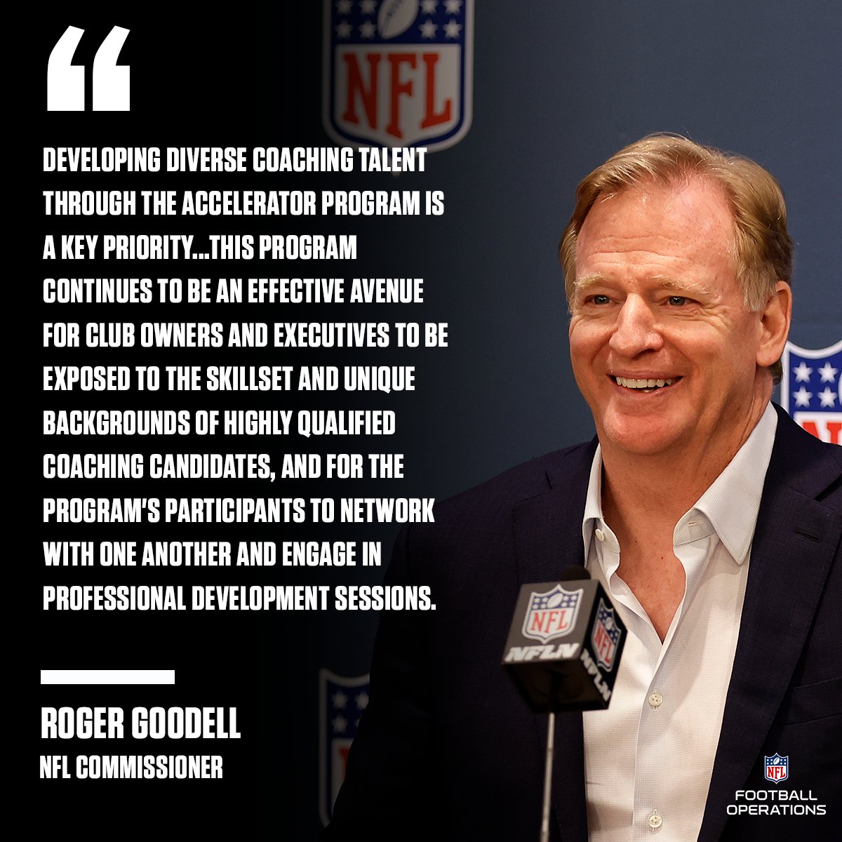 Diverse coaching candidates will network with owners and club execs at the Coach Accelerator during the Spring League Meeting from May 20-22. The accelerator continues the @NFL's commitment to increase head coaching diversity. Check out the participants: ops.nfl.com/3yhNZ2G