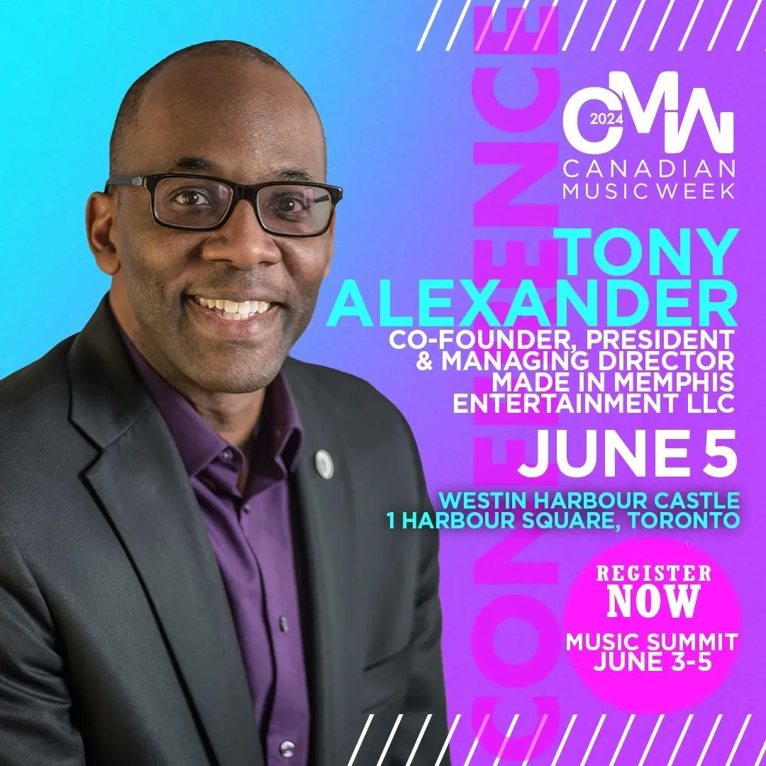 We are thrilled to announce Tony Alexander, Co-founder, President & Managing Director, Made in Memphis Entertainment LLC (MIME) as a speaker for #CMW2024. To see the full lineup and program schedule, visit cmw.net. Passes are on sale now! bit.ly/4cZwpAE