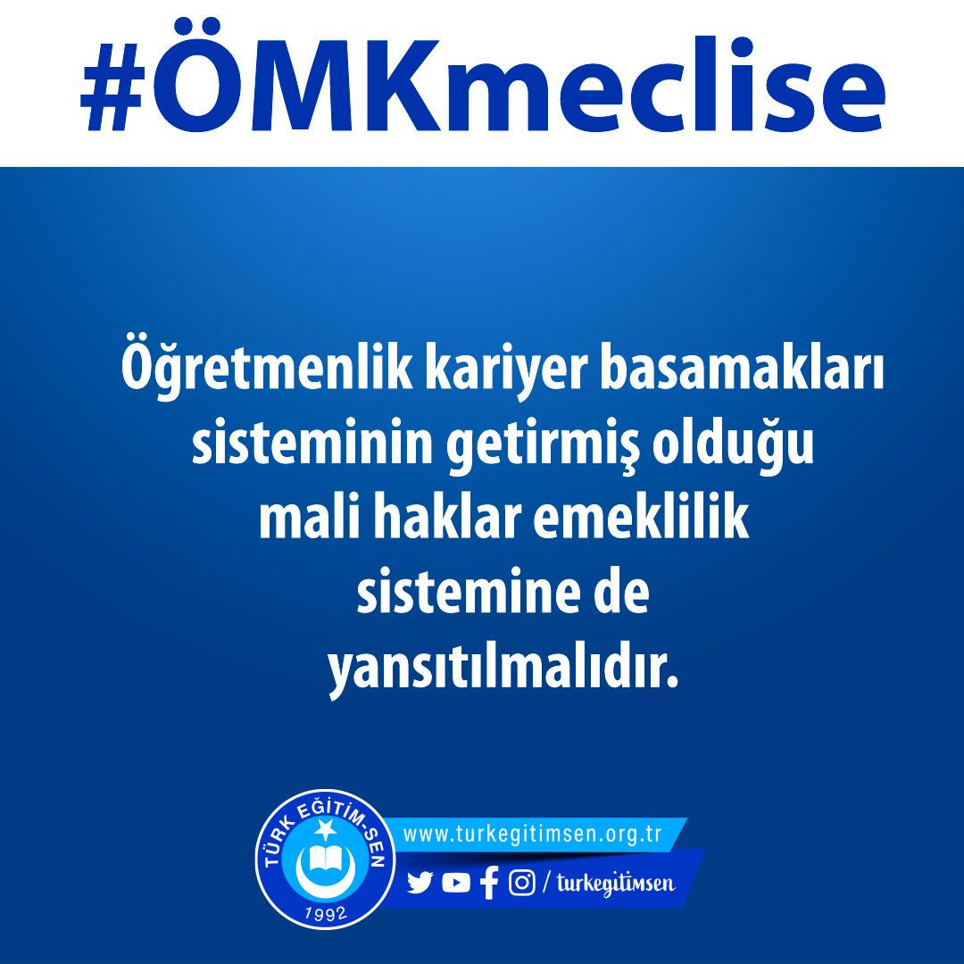 Uzman Öğretmenlik, Baş Öğretmenlik ünvanlarının getirdiği mali haklar emekliliğe yansıtılmaklıdır.
#ÖMKmeclise
