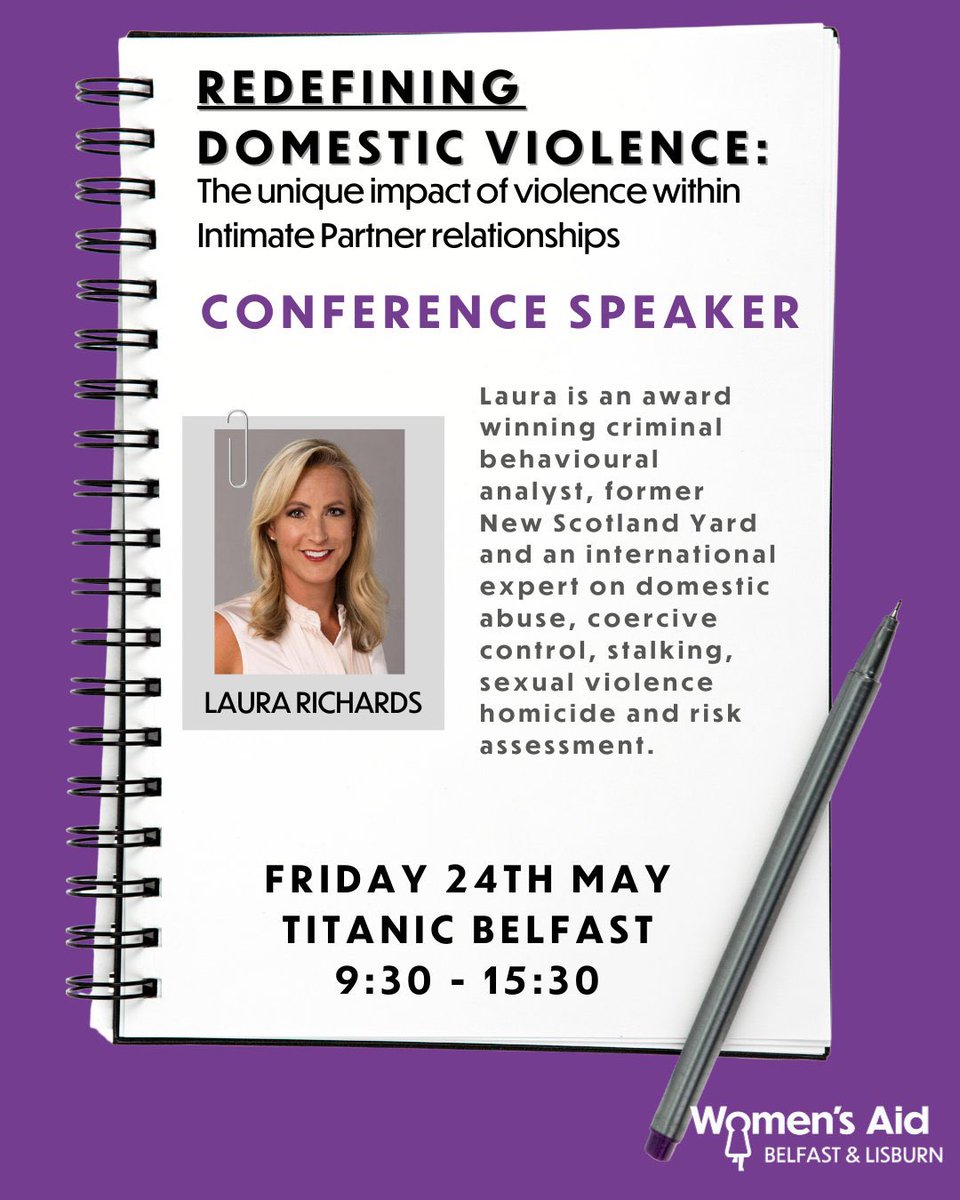 .@laurarichards99 will be speaking in Northern Ireland next week about Intimate Partner Violence & Risk #CoerciveControl #Stalking #Risk