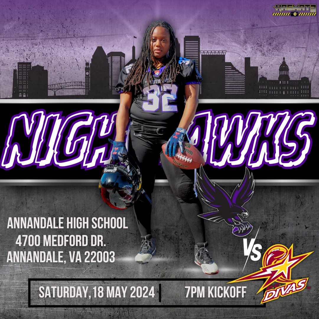This week <a href="/BNighthawks/">Baltimore Nighthawks</a> are on the road to face <a href="/dcdivasfootball/">D.C. Divas Football</a>, #baltimore is 3-0 on the season